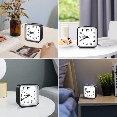 JXTZ Silent Alarm Clock with Night Light and Snooze