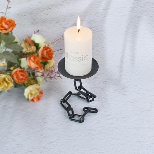 DANELYNN Black Candle Holder with Butterfly Design