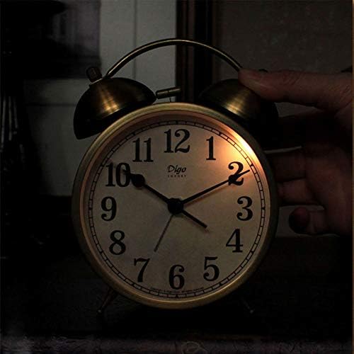 Maxspace Metal Golden Table Clock with Alarm