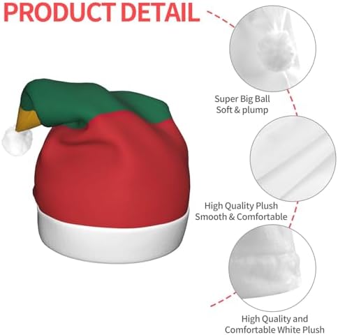 Lithuania Flag Print Santa Hat with LED Lights