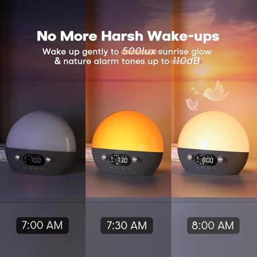 Dekala RestOnn Sunrise Alarm Clock with Night Light and White Noise