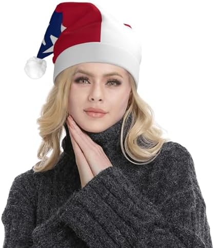 Texas State Flag Christmas Hat with LED Lights