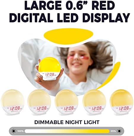 Westclox Sunrise Alarm Clock with Dimmable Nightlight and Sunset Simulator