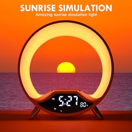 GuDoQi Sunrise Alarm Clock with Wireless Charging and Bluetooth