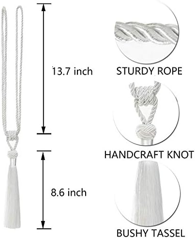 BEL AVENIR Curtain Holdbacks with Tassels 2 Pack