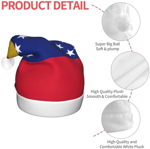 Flag Of Venezuela Christmas Hat With LED Lights
