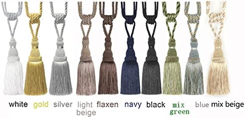 BEL AVENIR 2 Pack Curtain Tiebacks with Tassels and Rope