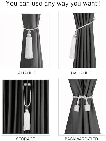 BEL AVENIR Magnetic Curtain Holdbacks with Tassels