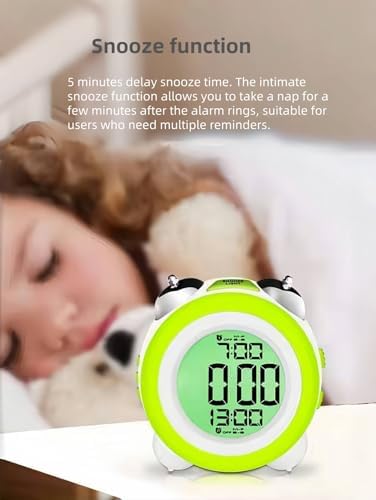 Super Loud Alarm Clock with Retro Design and Backlight Display