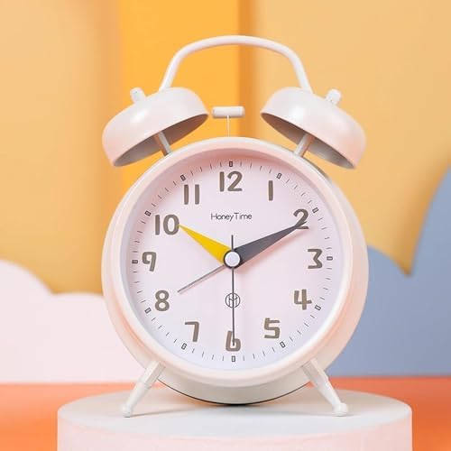 4 Inch Super Quiet Double Bell Alarm Clock with Luminous Display