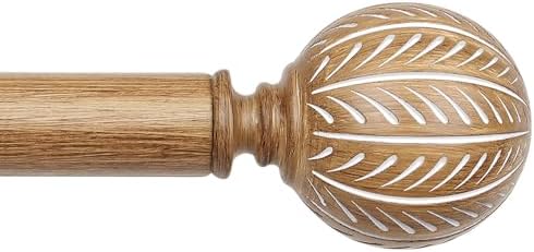 KAMANINA 1 Inch Adjustable Wood Curtain Rods 48-84 Inches
