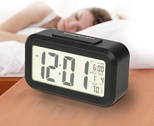 RCA Portable Alarm Clock with Night Light and Temperature Display