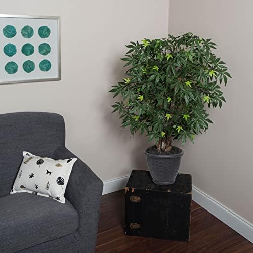Vickerman 4 Foot Artificial Japanese Maple Bush with Decorative Container