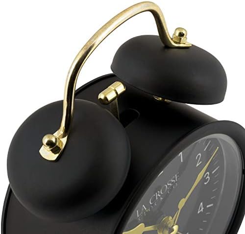 La Crosse 617-3314BG Black Twin Bell Alarm Clock