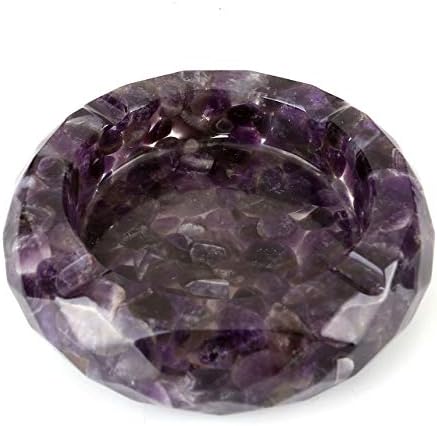 Yoption Amethyst Crystal Ashtray with Tumbled Stone Design