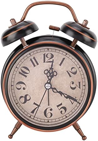 Tbest Double Clock 4in Retro Alarm Clock with Night Light