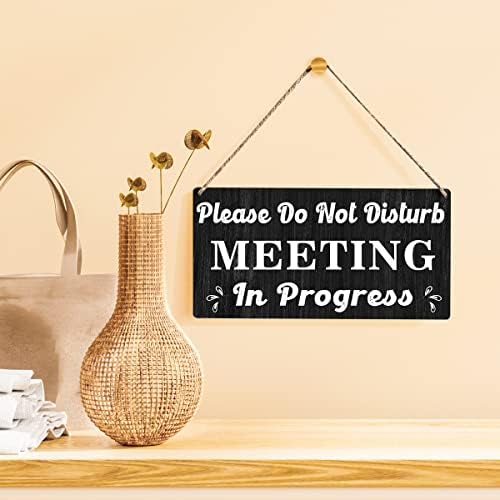 Qious Meeting Sign Farmhouse Please Do Not Disturb Wooden Hanging Plaque 12x6 Inches