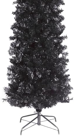 National Tree Company 6 Feet Artificial Christmas Tree with Black Tinsel and Stand