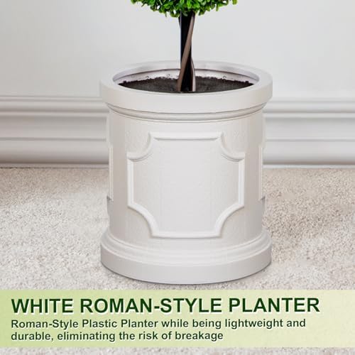 VIVATREES 3FT Artificial Triple Ball Topiary Set of 2 with Planter Pot