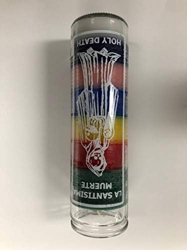 7 Color Santa Muerte Brilux Candle in Glass