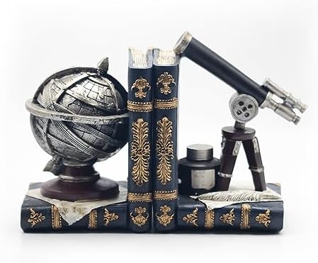 Vintage Telescope and Armillary Sphere Bookends
