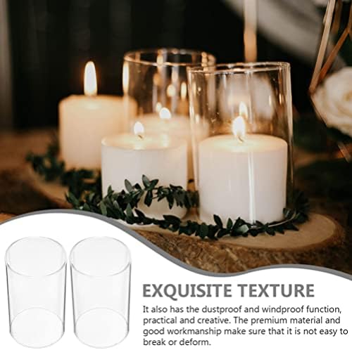 Uonlytech 2Pcs Glass Hurricane Candle Holder Sleeves