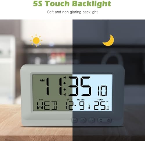 KeeKit Digital Alarm Clock with Dual Alarms and Temperature Display