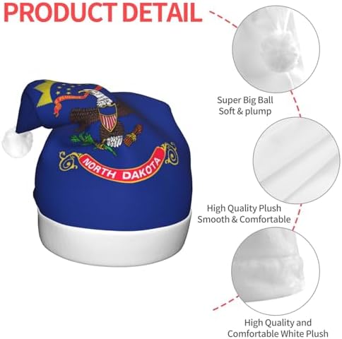 North Dakota State Flag Print Christmas LED Hat