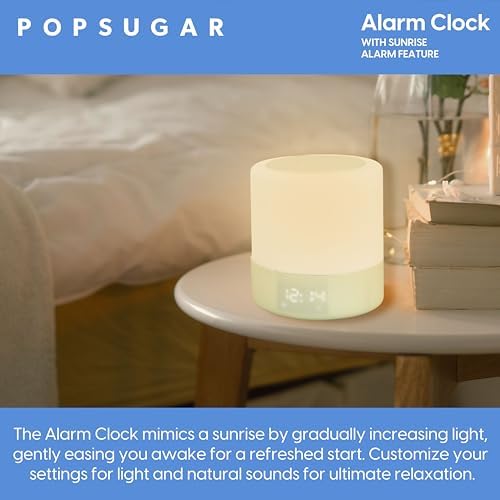 POPSUGAR Sunrise Alarm Clock with Gentle Wake Up and Natural Light Simulation