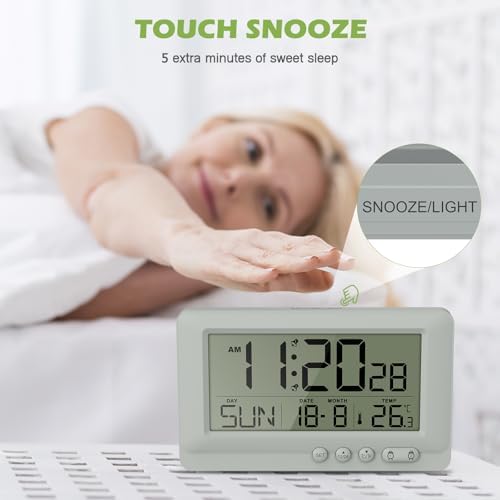 KeeKit Digital Alarm Clock with Dual Alarms and Temperature Display