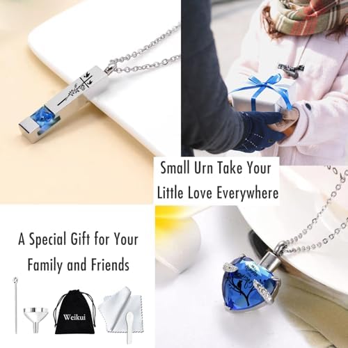 Cremation Urn Necklace Set of 6 Purple Memorial Ashes Holder