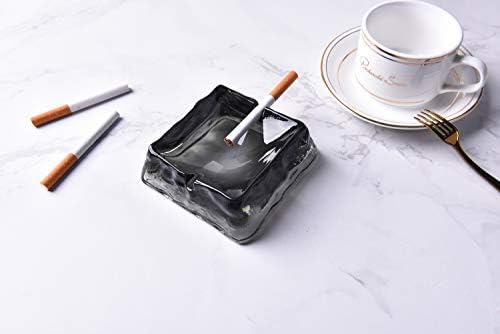 Dark Grey Glass Ashtray for Cigarettes