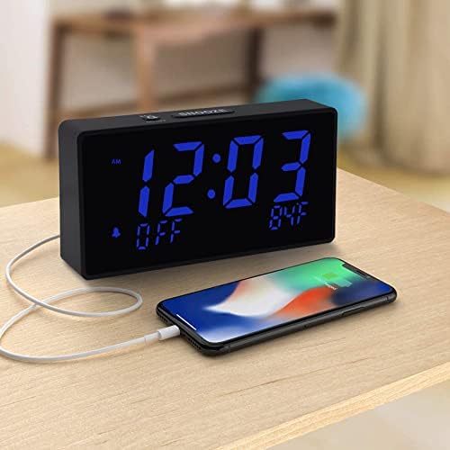 BOCTOP Desk Digital Alarm Clock with USB Port