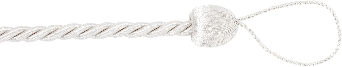2 Pack Curtain Ropes Tiebacks Handmade Holdbacks - Polyester White
