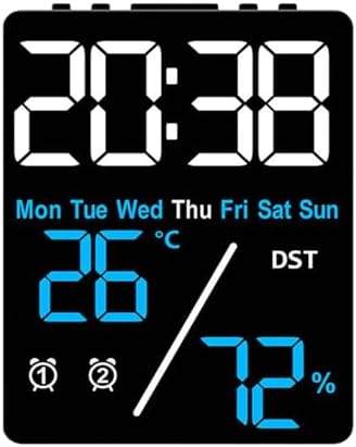 Digital LED Alarm Clock with Thermometer and Hygrometer