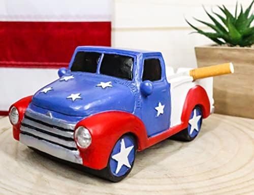Ebros Gift Patriotic Pickup Truck Ashtray Figurine