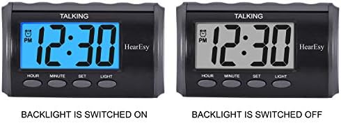 HearEsy Talking Alarm Clock - Large Numbers Dark Grey Display