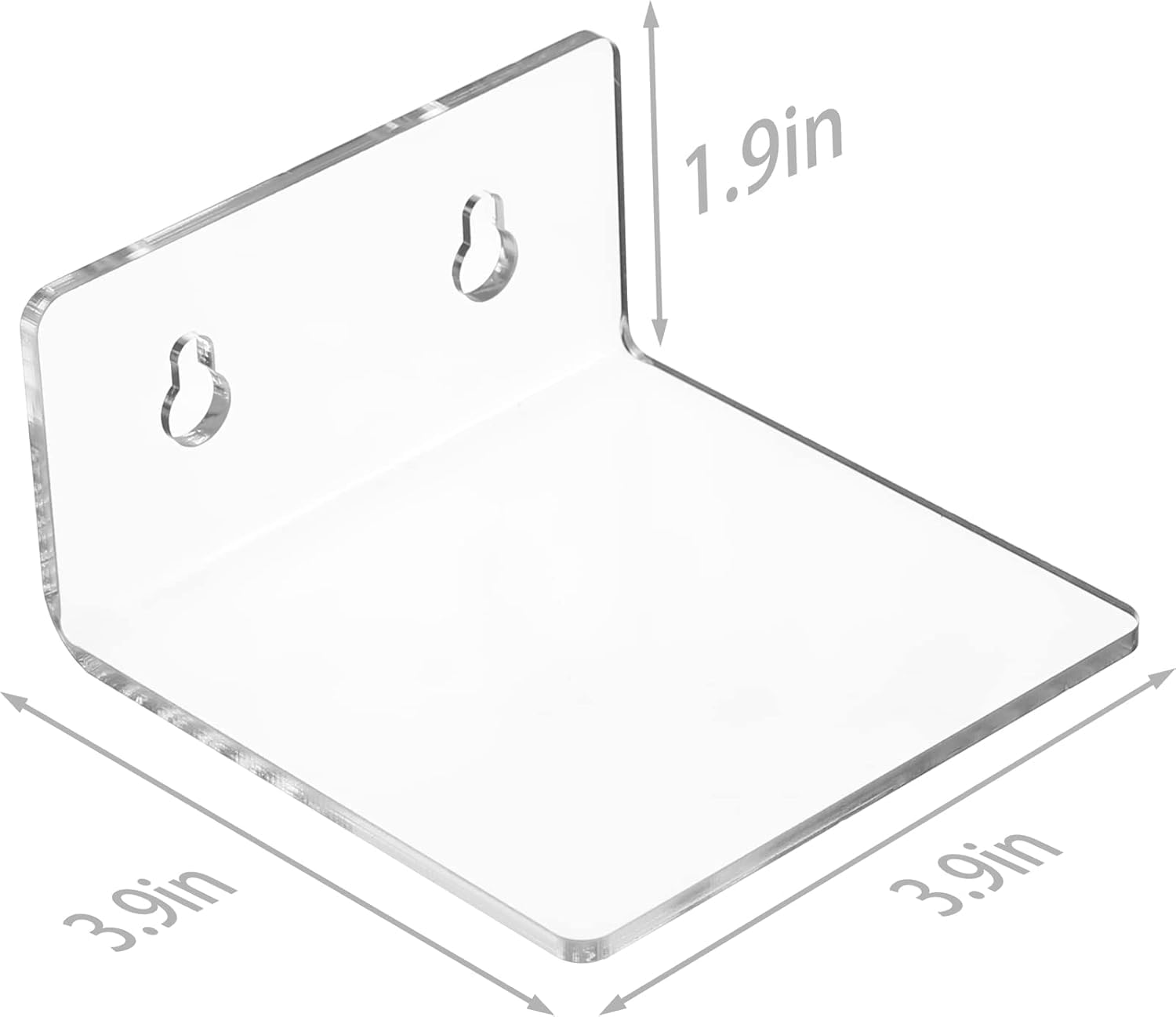 LUOBAO Clear Acrylic Floating Wall Shelves 4 Pack