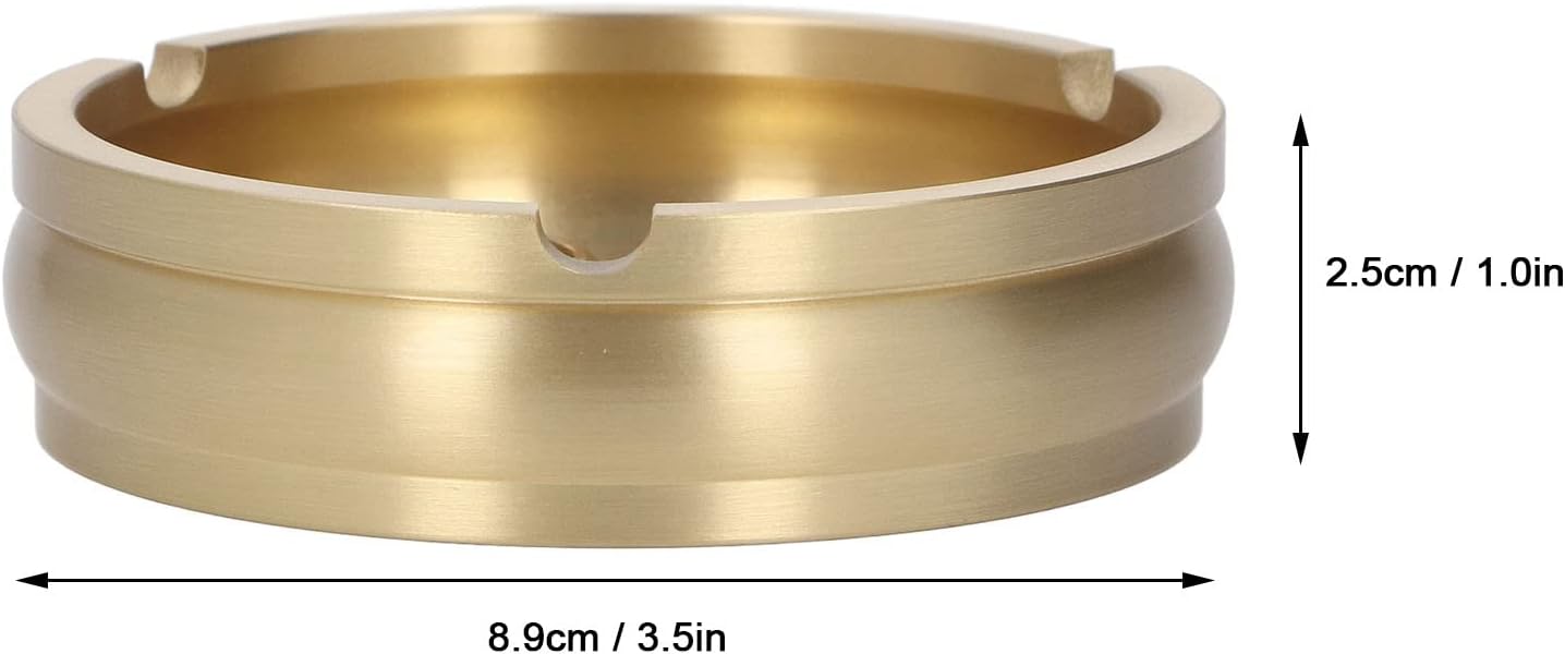 Joyzan Durable Brass Round Ashtray for Cigarettes