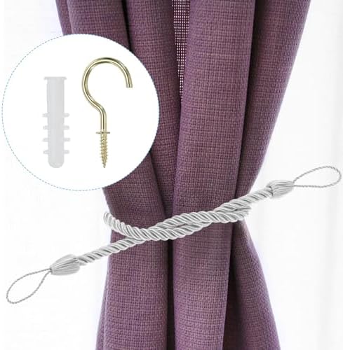 PATIKIL Curtain Tiebacks Ropes 6 Pack White