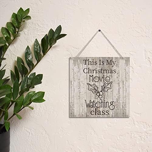 Vrurinss Christmas Movie Watching Wood Plaque Sign Wall Decor