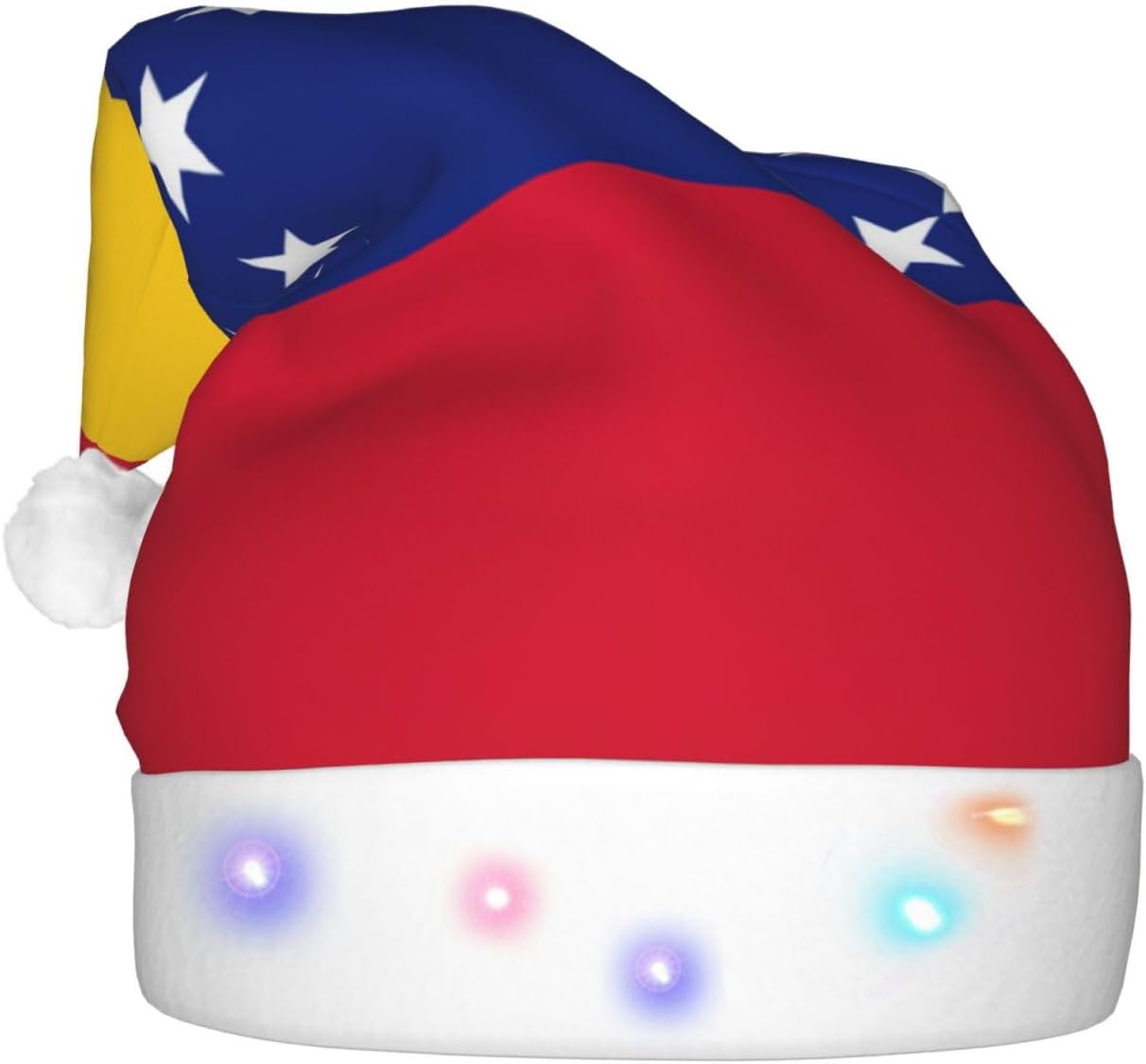 Flag Of Venezuela Christmas Hat With LED Lights