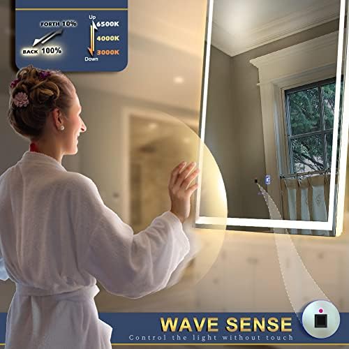 GP GANPE 32x40 Inch Smart LED Bathroom Mirror with Bluetooth