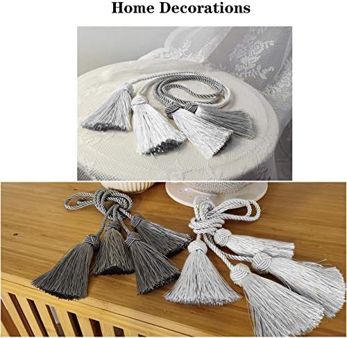 Elegant White Curtain Tiebacks with Tassel 2pack