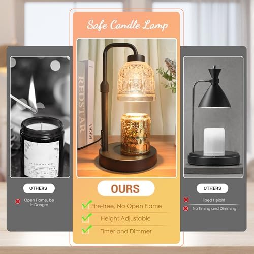 AIFEI Candle Warmer Lamp with Timer and Dimmer - Black