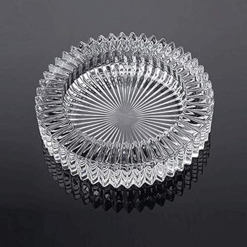 Artistic Glass Ashtray 6 Inch Round Decorative Collectible