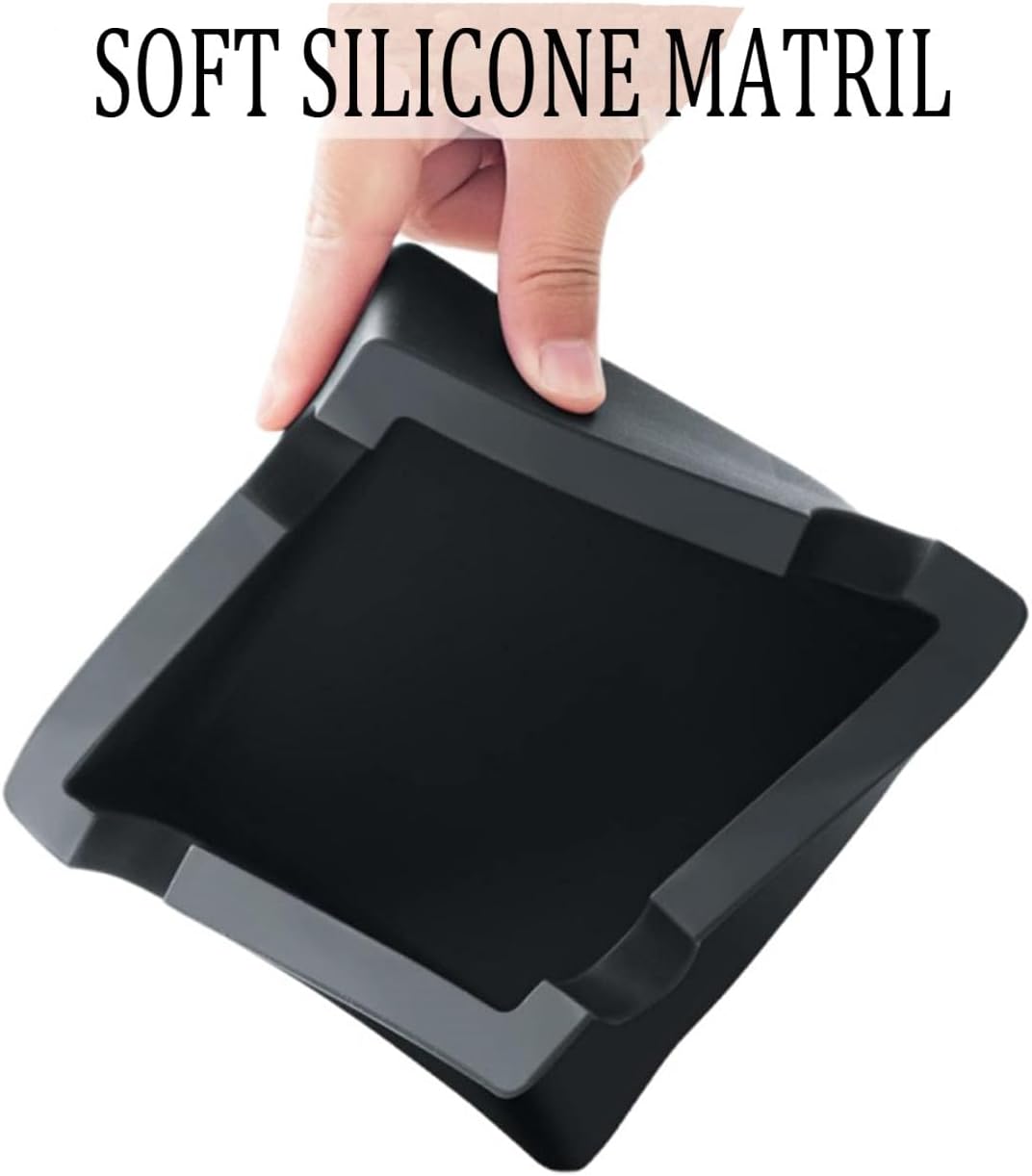 Nevfal Silicone Cigar Ashtray 2 Pack Black