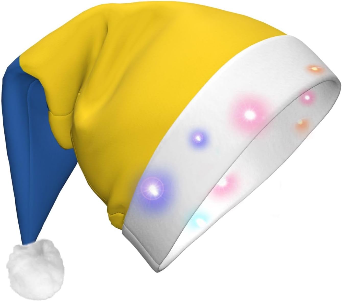 Ukraine Flag Christmas Hat with LED Lights