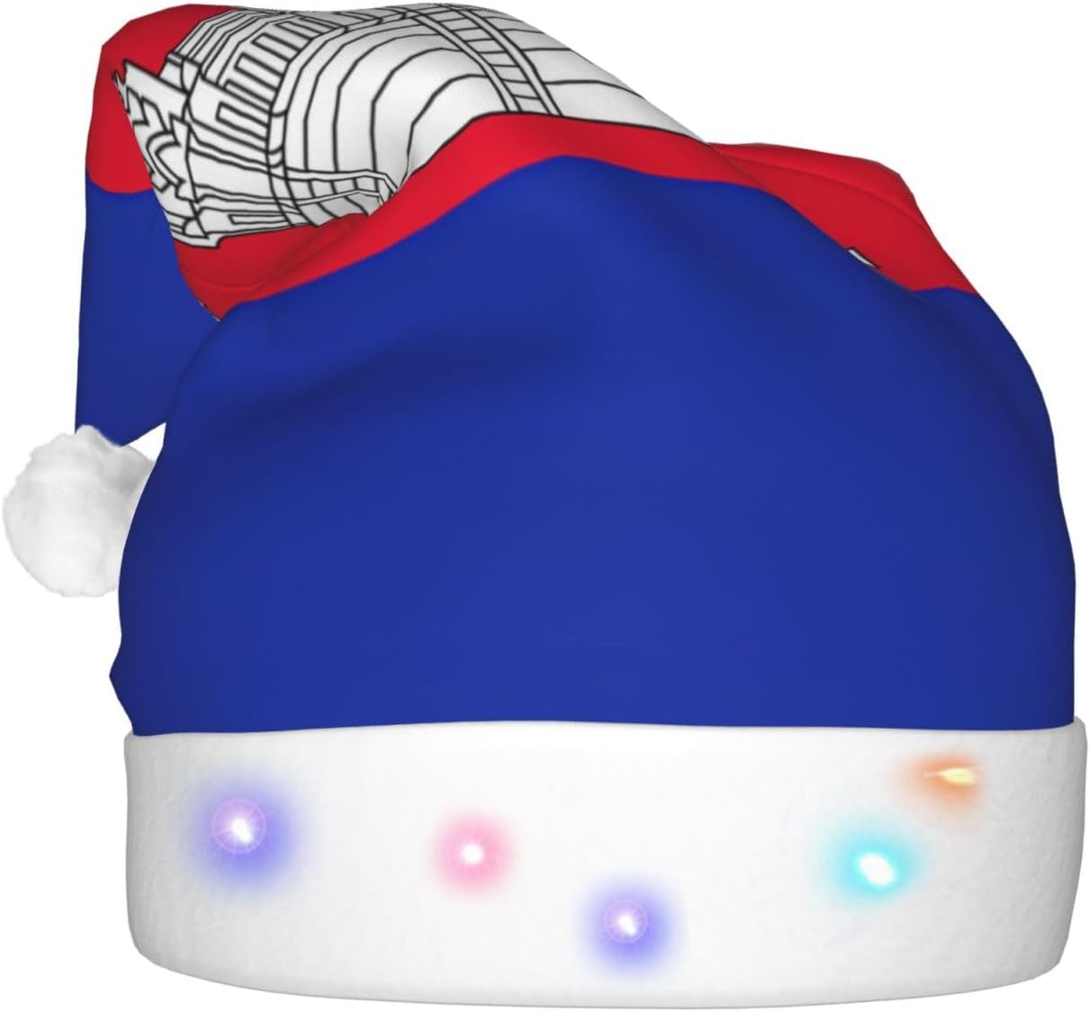 Cambodia Flag Christmas Hat with LED Lights