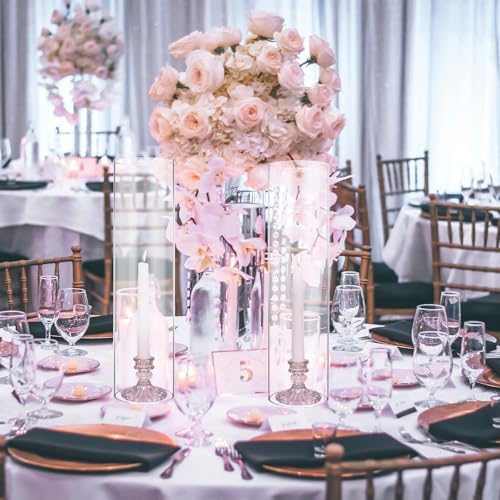 12PCS Clear Glass Hurricane Candle Holder Sleeve